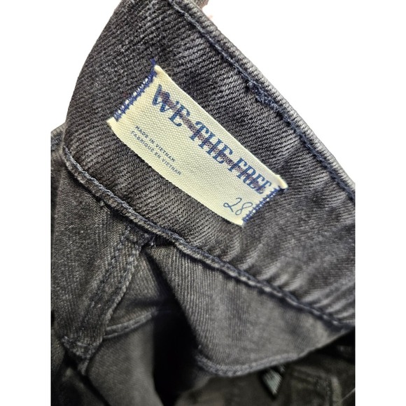 NEW no tags We the Free People 27 Faded Black Maxi Denim Skirt Front Slit - Picture 3 of 5